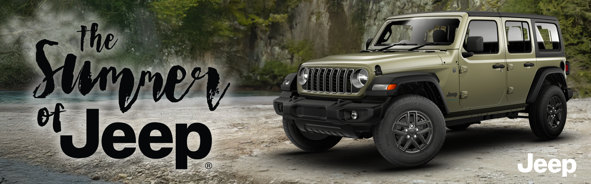 Lovely Jeep Wrangler sitting by water